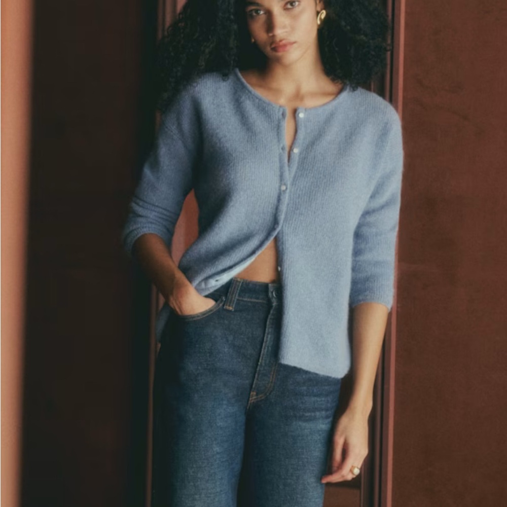 Sezane GASPARD Cardigan, Small, VGUC, Soft Blue, Alpaca Blend